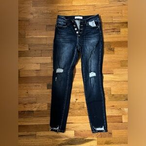 NWOT KanCan Dark Wash Button Fly Skinny Jean, 9/28